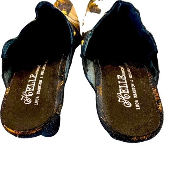 HELLE metallic gold snd browns size‎ 39 wedges. Leather uppers. Made in Spain. - Picture 10 of 11